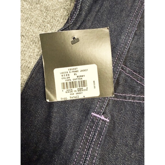 MARITHE FRANCOIS GIRBAUD Vintage‎ Womens XL Berry Denim X-Frame Jeans Jacket - Picture 11 of 12